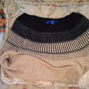 Apt. 9 Black and Gold Striped Sweater